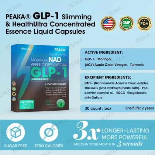 𝐏𝐄𝐀𝐊𝐀® 𝐆𝐋𝐏-𝟏 𝐒𝐥𝐢𝐦𝐦𝐢𝐧𝐠 & 𝐇𝐞𝐚𝐥𝐭𝐡 𝐔𝐥𝐭𝐫𝐚 𝐂𝐨𝐧𝐜𝐞𝐧𝐭𝐫𝐚𝐭𝐞𝐝 𝐄𝐬𝐬𝐞𝐧𝐜𝐞 𝐋𝐢𝐪𝐮𝐢𝐝 𝐏𝐞𝐚𝐫𝐥𝐬
